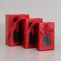 Набор подарочных коробок 3 в 1, прямоугольные с окном 23&times;16&times;9.5 21&times;14&times;8.0 19&times;12&times;6.5 см