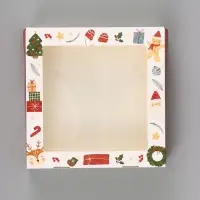 Коробка подарочная новогодняя, складная 20&times;20&times;4 см &laquo;Счастья в новом году&raquo;