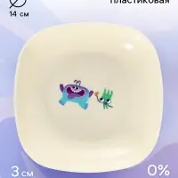 Тарелка пластиковая 14 см, Ум и Хрум
