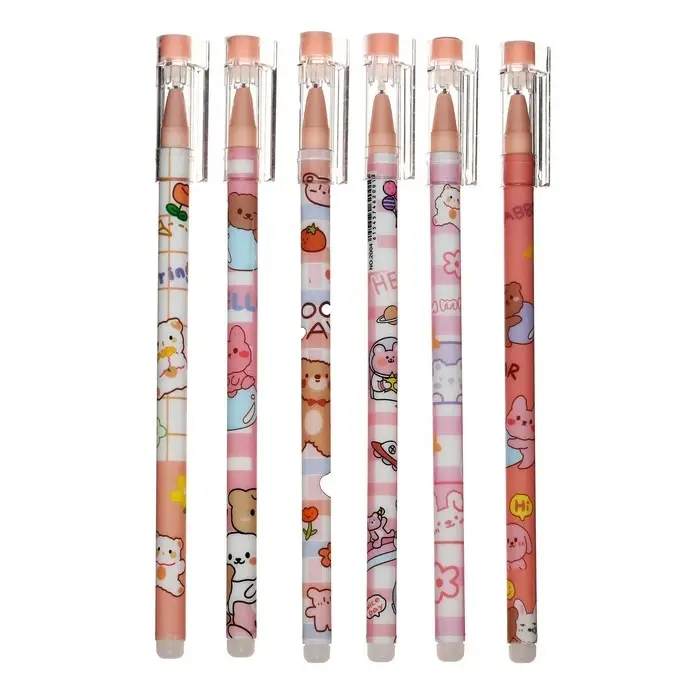 Ручка гелевая 0.5 мм стержень синий корпус «Зверята» МИКС Ручка гелевая 0.5 мм стержень синий корпус «Зверята» МИКС