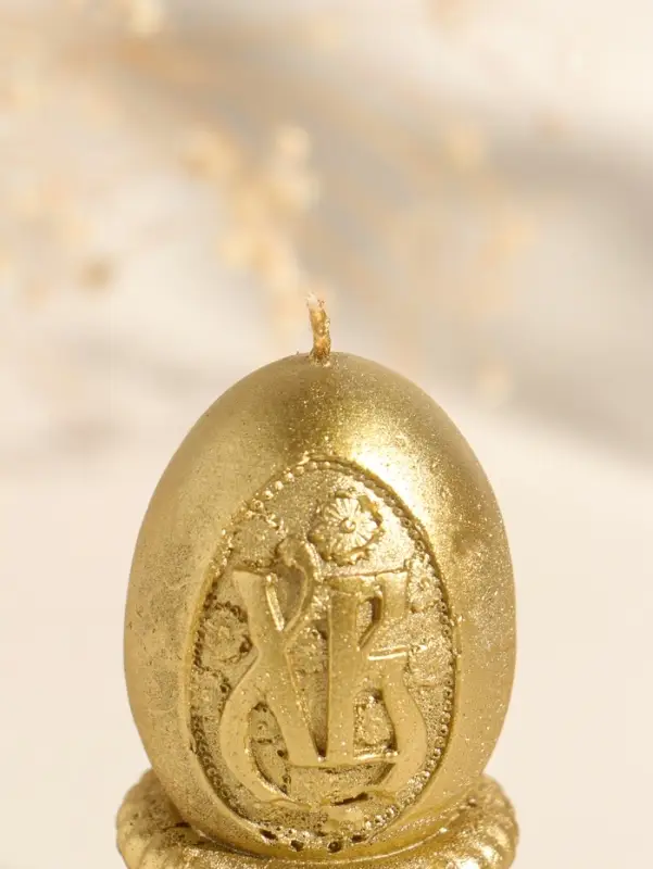 Свеча пасхальная "Яйцо на подставке ХВ" 5х9 см, лак, золотистый