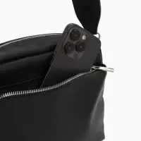 Сумка женская кросс-боди TEXTURA на молнии, 16&times;7&times;17 см, чёрная