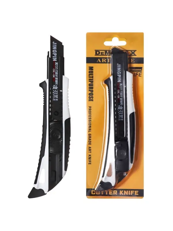 Нож канцелярский 18 мм корпус, чёрное лезвие, МИКС