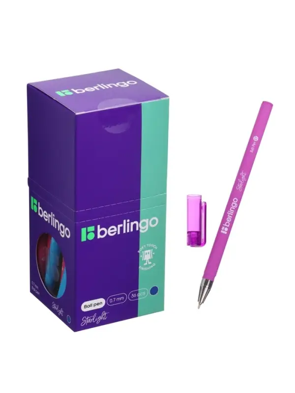 Ручка шариковая Berlingo. Starlight, синий стержень, игольчатый узел 0.7 мм, МИКС