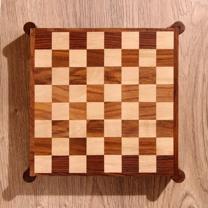 Игра настольная 3 в 1, шахматы, домино, кубики, доска 20&times;20 см, дерево шишам