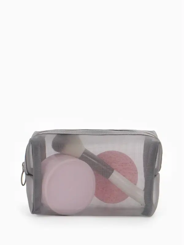 Косметичка дор Сетка 18*7,5*10, отд на молнии, серый Косметичка дор Сетка 18*7,5*10, отд на молнии, серый