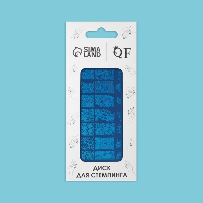 Диск для стемпинга металлический &laquo;Кружево&raquo;, 6 &times; 12 см