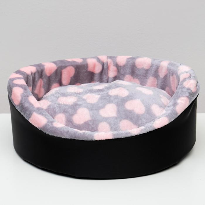 Лежанка  Лежанка "Оксфорд" №2, с мехом, 46 х 36 х 15 см микс цветов