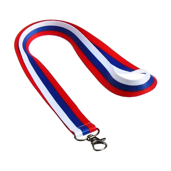 Лента для бейджа плотная с карабином Calligrata  Лента для бейджа плотная с карабином Calligrata "ТРИКОЛОР"