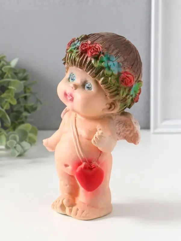 Фигура "Ангел стесняшка" 9х8х20 см , цветной