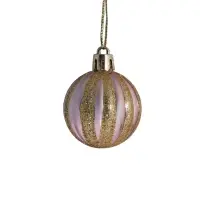 Ёлочные игрушки &laquo;Гламурный МИКС&raquo;, шары новогодние, d=4 см, набор 35 шт., золотисто-розовый