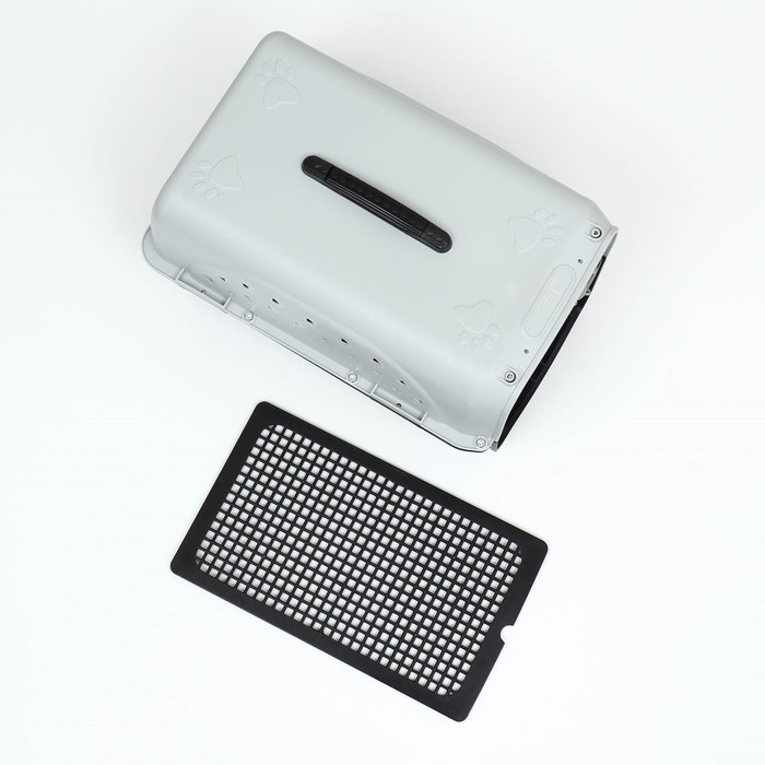 Переноска для животных пластиковая с металлической дверью 47 х 30 х 35 см, вес до 12 кг, серая  9347 Переноска для животных пластиковая с металлической дверью 47 х 30 х 35 см, вес до 12 кг, серая  9347