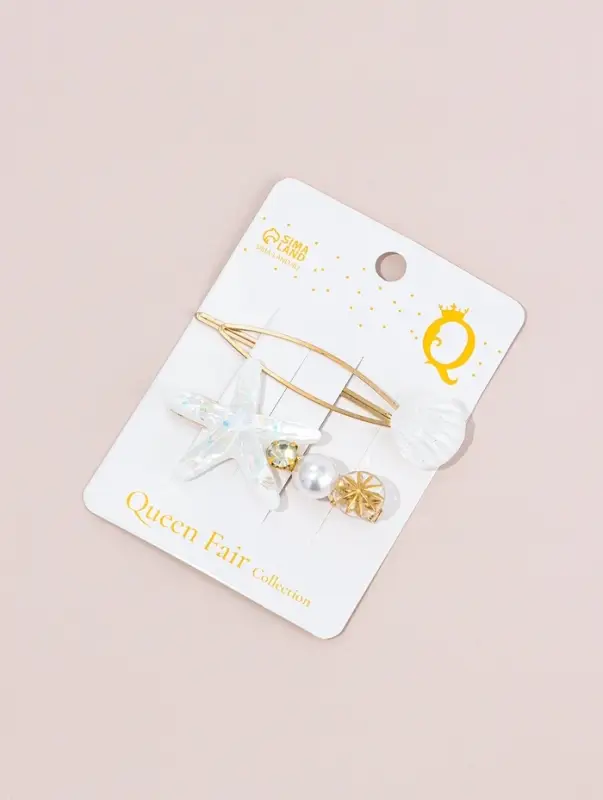 Набор для волос "Морская звезда" (1 зажим, 1 невидимка) 7 см, белый