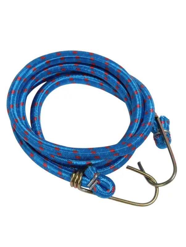 Резинка для крепления багажа TORSO, 80 см, d=8 мм, металлические крючки, МИКС, набор 2 шт.