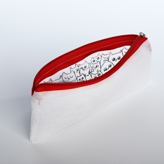 Пенал под раскраску  Пенал под раскраску "Котики", цвет красный