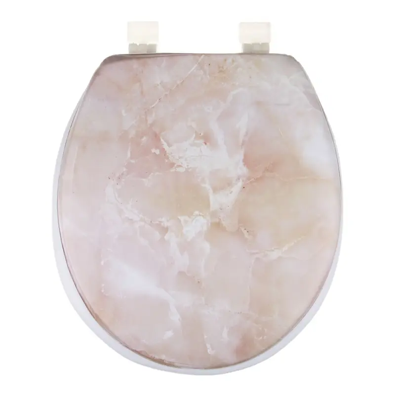 Сиденье для унитаза тм VETTA Мрамор, ПВХ, поролон, 39x36см, бежевый