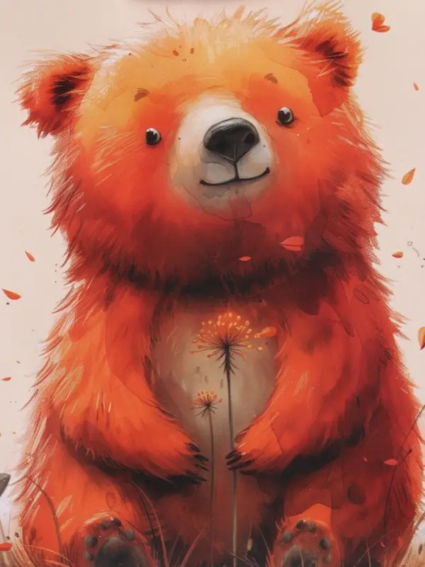 Пакет подарочный "Мишка в поле" ламинированый 11,5 х 14,5 х 6,5 см