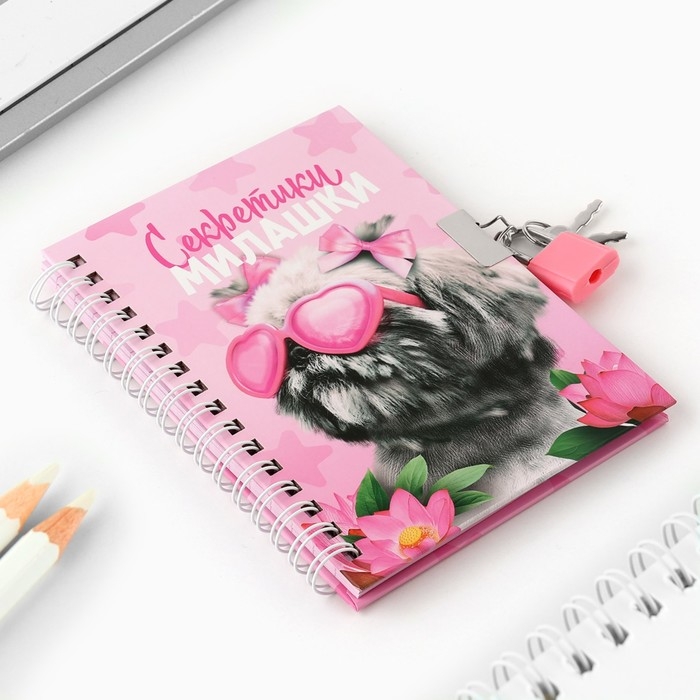 Записная книжка на замочке А6, 50 листов &laquo;Секретики милашки&raquo;