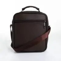 Сумка кросс-боди мужская на молнии, с ручкой, 3 наружных кармана, 17&times;5.5&times;20 см, коричневая