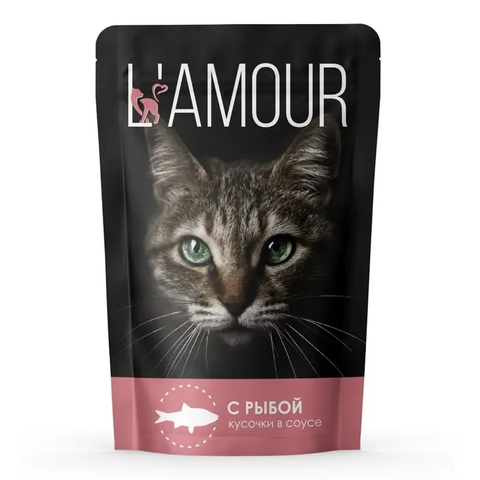 Влажный корм  Влажный корм "L’AMOUR" для кошек, рыба в соусе, 75 г