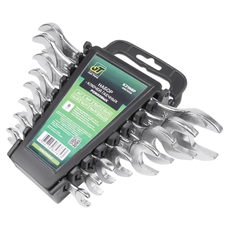 Набор ключей гаечных рожковых на держателе (6-22 мм) (8 предметов) JT KJ1N8P