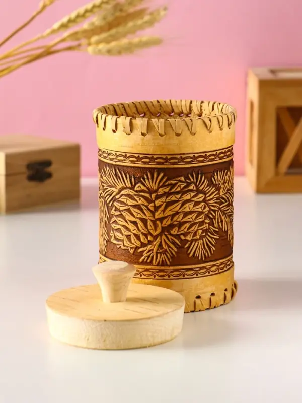 Туес шитый Туес шитый "Шишки" , D8смхH(с хватком)14см, береста