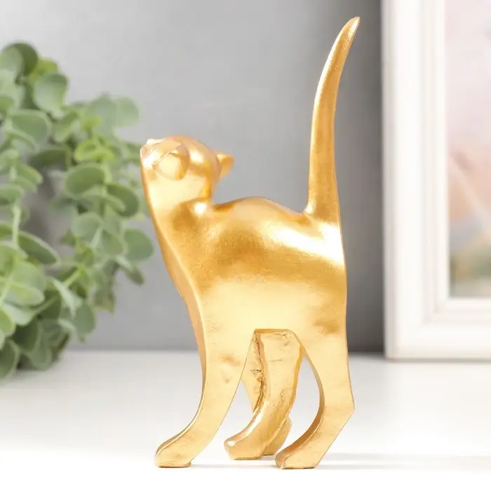 Фигурка полистоун &laquo;Золотая кошечка&raquo;, 3.4&times;6&times;13 см