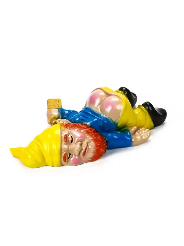 Садовая фигура из гипса &laquo;Рыжий пьяный гном&raquo;, 23&times;16&times;7 см