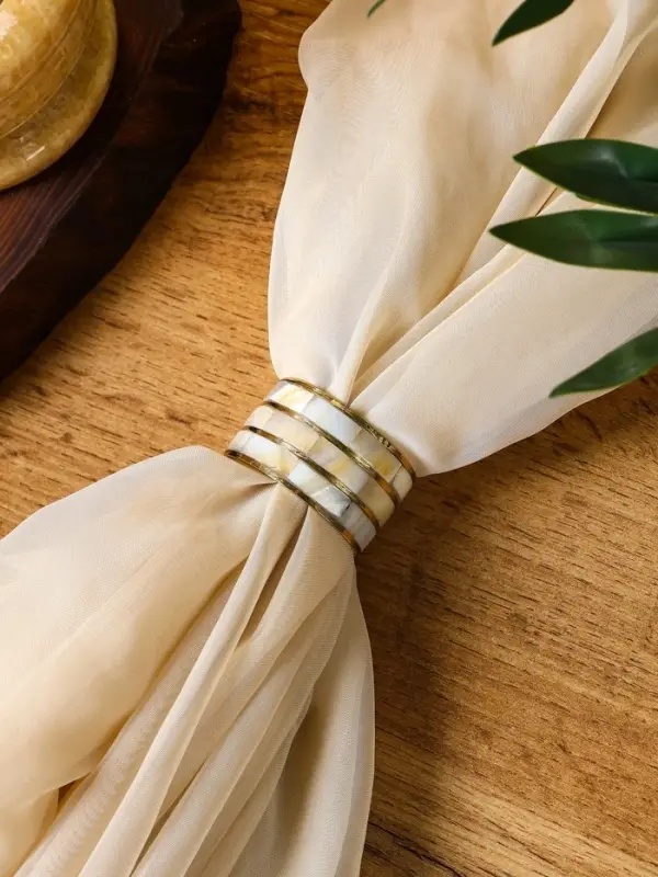 Кольца для салфеток (набор 4 шт) "Браслет" 4,5х4,5х2,5 см, латунь