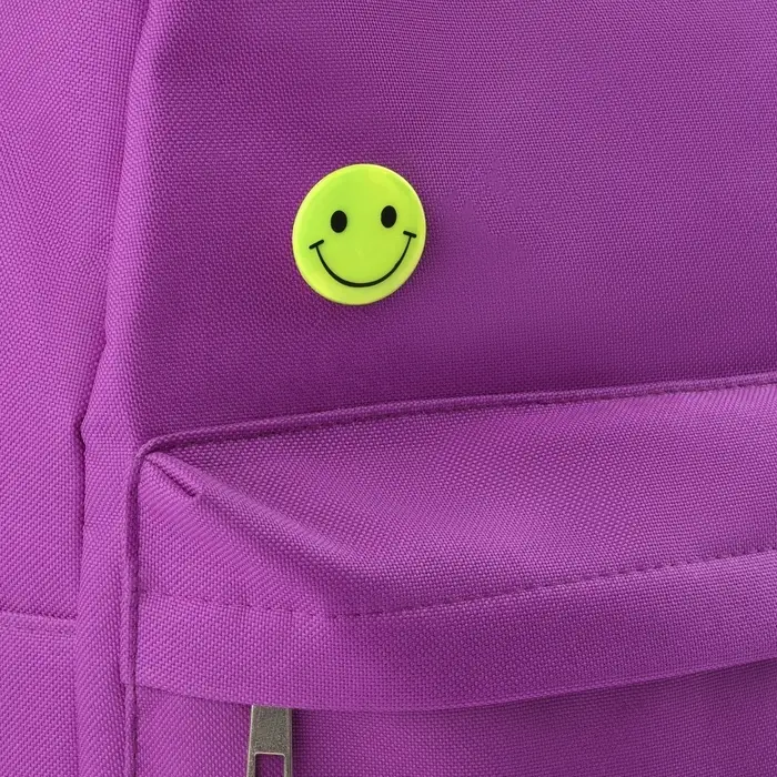 Светоотражающий значок «Смайл», d=3 см, жёлтый Светоотражающий значок «Смайл», d=3 см, жёлтый