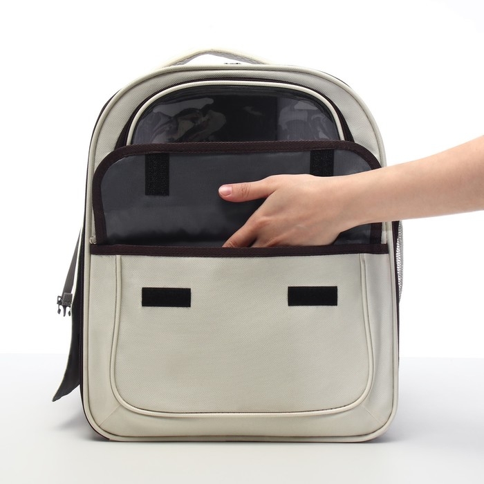 Рюкзак-переноска для кошек и собак, 30 х 40 х 25 см, белый/чёрный Рюкзак-переноска для кошек и собак, 30 х 40 х 25 см, белый/чёрный