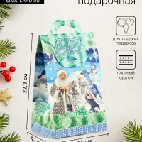 Подарочная коробка новогодняя Сумочка мини &laquo;Краски зимы&raquo; 14&times;10&times;22.3 см