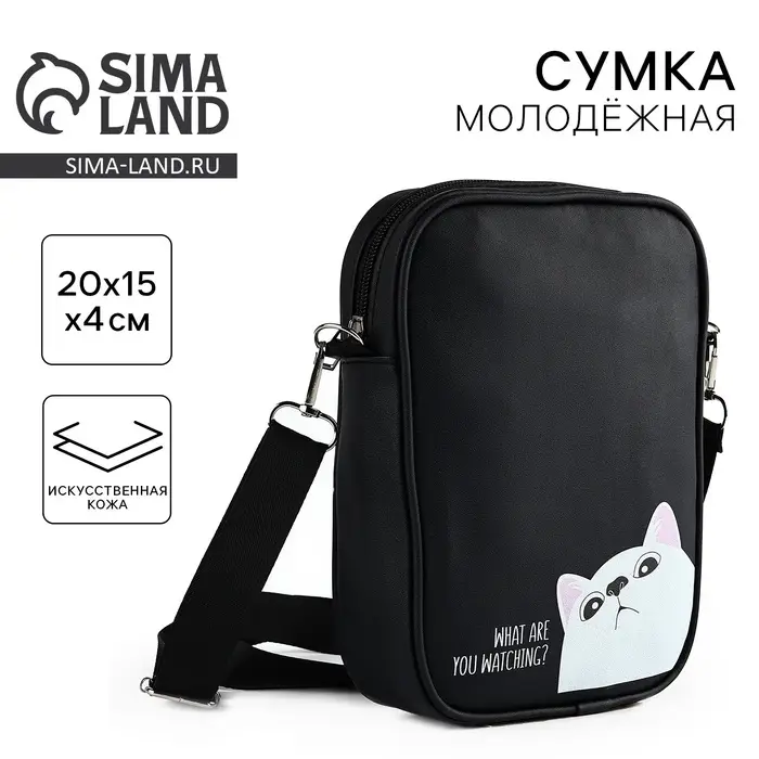 Сумка на ремешке &laquo;Что смотришь?&raquo;, 15&times;5&times;21 см
