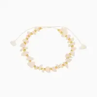 Браслет, длина 16 см, цв. белый, золотой