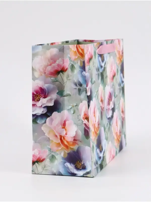 Пакет подарочный &laquo;Цветы&raquo;, 27&times;23&times;11.5 см