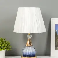 Лампа настольная &laquo;Ева&raquo; 1&times;40 Вт Е27 1&times;4 Вт LED золото/синий 25&times;25&times;42 см
