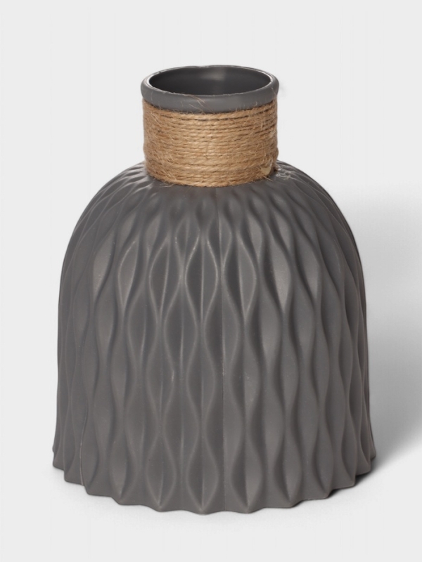 Ваза для цветов Wikels, пластик, 12×14 см, серая Ваза для цветов Wikels, пластик, 12×14 см, серая