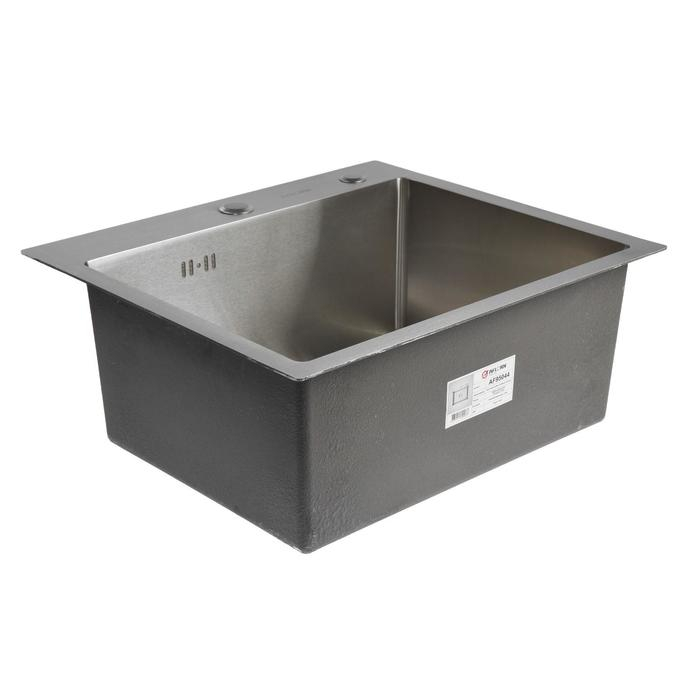 Мойка кухонная AFLORN AF95044, врезная, S=3,0 и 0,8 мм, 50х44х22 см, сифон, сатин Мойка кухонная AFLORN AF95044, врезная, S=3,0 и 0,8 мм, 50х44х22 см, сифон, сатин