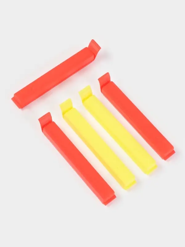 Зажимы для пакетов Доляна &laquo;Лёд&raquo;, 10.5 см, набор 5 шт., пластик, МИКС