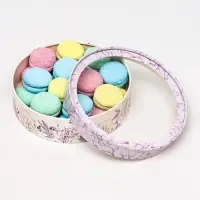 Коробка подарочная с окном &laquo;Цветы&raquo;, 20&times;6 см, бежево-фиолетовая