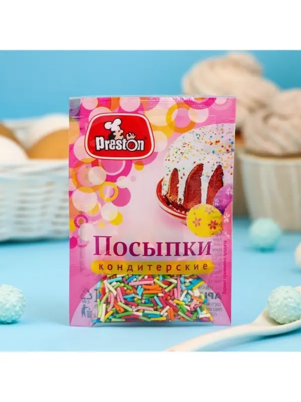 Посыпки кондитерские Preston декоративные &laquo;Радуга-вермишель&raquo;, 7 г