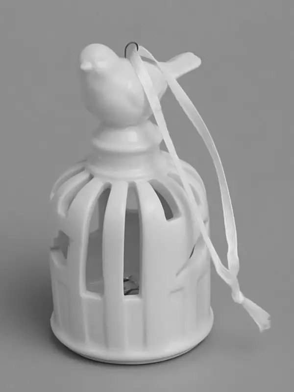 Подвеска светодиодная &laquo;Птичка&raquo;, 5.8&times;5.8&times;11 см, 1 LED, керамика, от батареек LR44&times;2, свечение тёплое белое