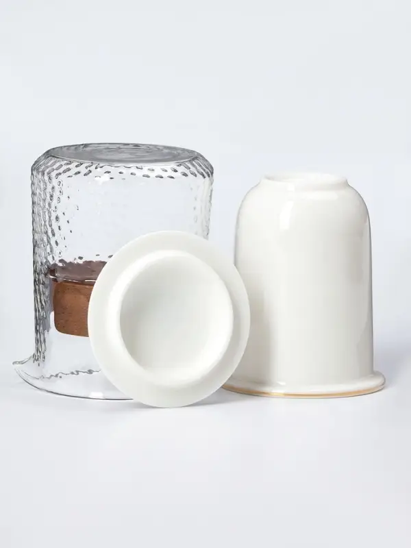 Набор для чайной церемонии ДЖЕКИЧАЙ &laquo;Исуми&raquo;, 5 предметов, на 3 персоны, чашка 50 мл, чайник 180 мл, керамика, белый