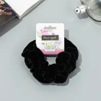 Резинка для волос «Орбита», дэемма бархат, 10 см, чёрная