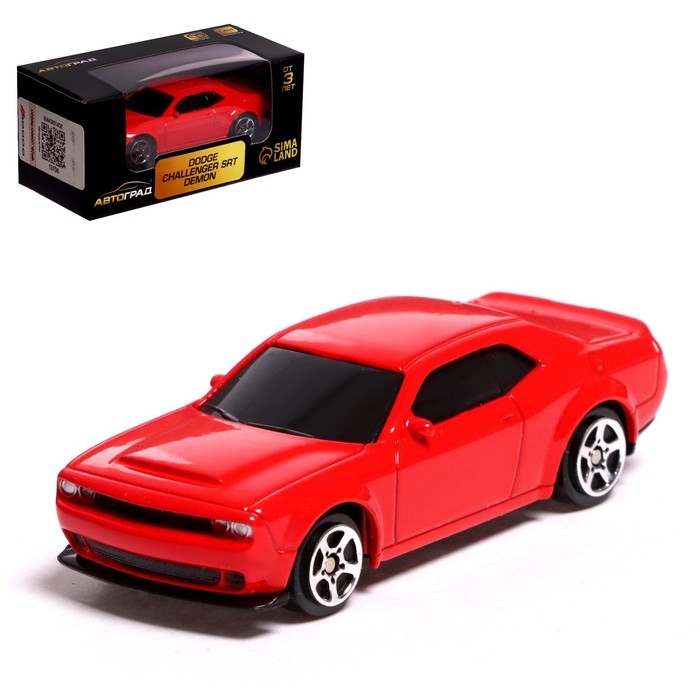 Машина металлическая DODGE CHALLENGER SRT DEMON, 1:64, цвет красный Машина металлическая DODGE CHALLENGER SRT DEMON, 1:64, цвет красный