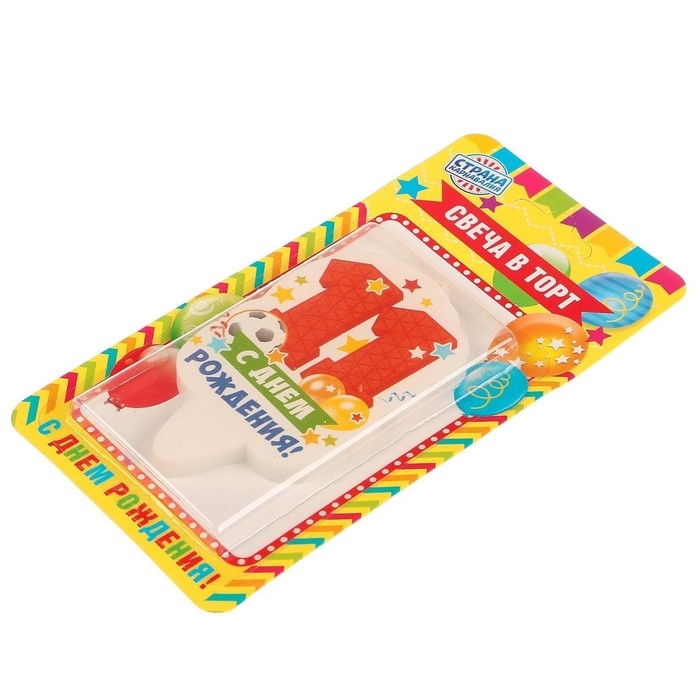 Свеча для торта цифра Свеча для торта цифра "С Днём Рождения" "11" красная, 6,5 см