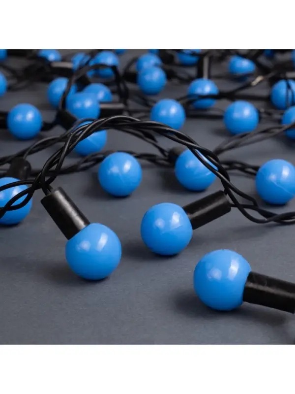Гирлянда &laquo;Нить&raquo; 10 м с насадками &laquo;Шарики 2.5 см&raquo;, IP44, тёмная нить, 100 LED, свечение синее, 8 режимов, 220 В