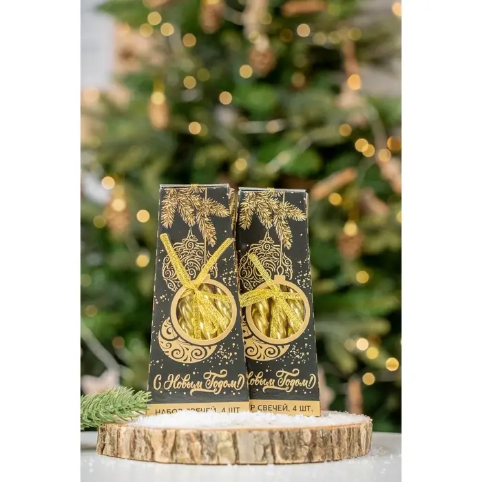 Свечи &laquo;Новогодние&raquo;, набор 8 шт., 1.5 см&times;1.5 см&times;15 см