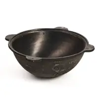 Казан, 10 л, плоское дно, алюминиевая крышка, чугун