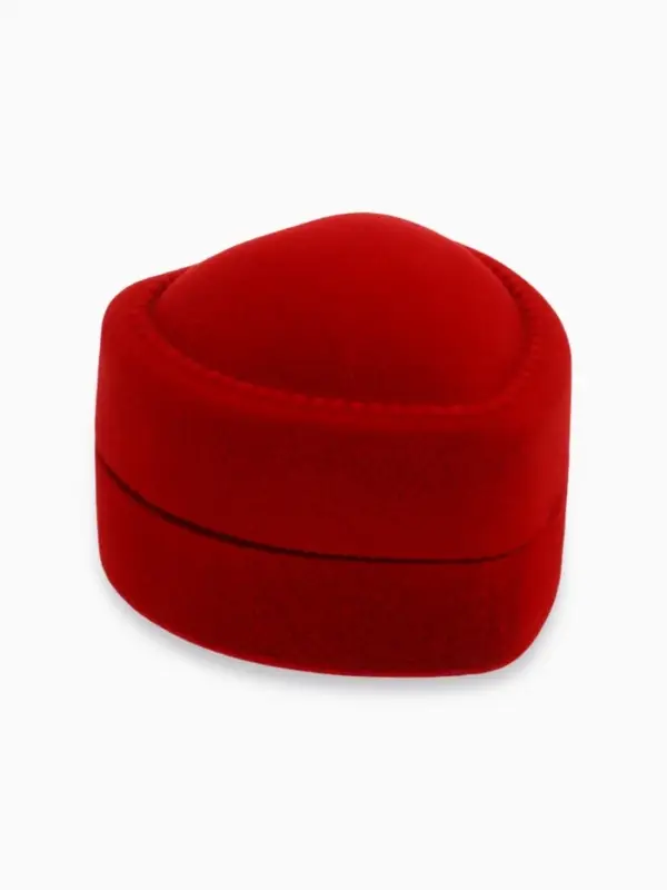 Футляр под кольцо, серьги &laquo;Сердце с рамкой из точек&raquo;, бархатный, 4.5&times;4.5 см, красный